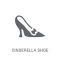 Cinderella shoe icon. Trendy Cinderella shoe logo concept on white background from Fairy Tale collection