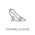 Cinderella shoe linear icon. Modern outline Cinderella shoe logo