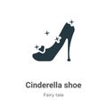 Cinderella shoe vector icon on white background. Flat vector cinderella shoe icon symbol sign from modern fairy tale collection