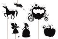 Cinderella storytelling, isolated shadow puppets