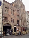 Cine Liberty, Cinema in Kuipersstraat built in 1482. Bruges, Belgium, August 10, 2013. Royalty Free Stock Photo