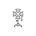 Cine movie photo reflector icon. Element of party lighting thin line icon