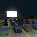 Cine park car drive-in at parking lot to watch movies