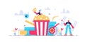 Movies vector illustration. Flat tiny Royalty Free Stock Photo