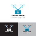 Drone Shop Logo Design Template. Flat Logo Design Royalty Free Stock Photo