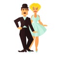 Cinema actor and actress for movie vector flat icon