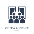 cinema audience icon. Trendy flat vector cinema audience icon on