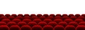 Cinema auditorium with screen and red seats. Movie time. Vector on isolated background. EPS 10 Royalty Free Stock Photo