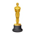 Cinema award golden prize isolated on white