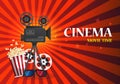 Cinema background or banner. Movie flyer Royalty Free Stock Photo