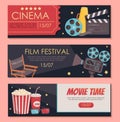 Cinema banners set Royalty Free Stock Photo