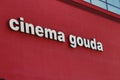 Cinema bulding in Gouda with artistic cheese holes on the outside. Royalty Free Stock Photo