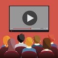 Cinema, business video presentation, corporate training concepts