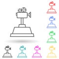 cinema camera cup multi color style icon. Simple thin line, outline vector of cinema icons for ui and ux, website or mobile Royalty Free Stock Photo