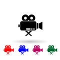 Cinema camera multi color icon. Simple glyph, flat vector of media icons for ui and ux, website or mobile application Royalty Free Stock Photo