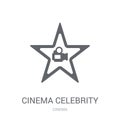 cinema celebrity icon. Trendy cinema celebrity logo concept on w