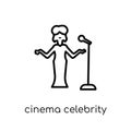 cinema celebrity icon. Trendy modern flat linear vector cinema c