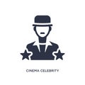 cinema celebrity icon on white background. Simple element illustration from cinema concept