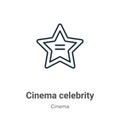 Cinema celebrity outline vector icon. Thin line black cinema celebrity icon, flat vector simple element illustration from editable