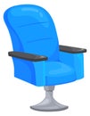 Cinema Chair Icon. Soft Blue Cartoon Seat