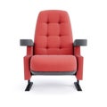 Cinema chair isolated on white background. Front view. 3d illustration. Royalty Free Stock Photo