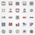 Cinema colorful icons