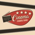 Cinema coming soon movie film clapper board Royalty Free Stock Photo