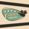 Cinema coming soon movie film projector strip poster Royalty Free Stock Photo