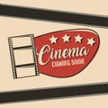 Cinema coming soon movie film strip poster Royalty Free Stock Photo