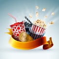 Cinema concept banner Royalty Free Stock Photo