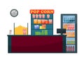 Cinema Counter of Seller, Snacks and Beverages