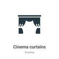 Cinema curtains vector icon on white background. Flat vector cinema curtains icon symbol sign from modern cinema collection for Royalty Free Stock Photo