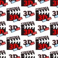 Cinema 3d vector illustration movie entertainment city theater seamless pattern.