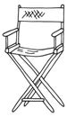 Cinema director chair sketch. Film seat icon