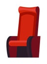 Cinema. Empty sitting chair at movie theater auditorium. Free space in row on film or motion picture. Flat cartoon