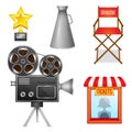 Cinema entertainment decorative icons
