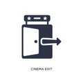 cinema exit icon on white background. Simple element illustration from cinema concept Royalty Free Stock Photo