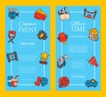 Cinema festival poster flyer media production background vector. Sale ticket banner. Movie time and entertainment Royalty Free Stock Photo