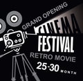 Cinema festival poster with old fashioned camera