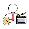 Cinema fill inside vector icon which can easily modify or edit Royalty Free Stock Photo