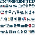 Cinema, film and movie icons Royalty Free Stock Photo