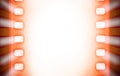 Cinema film strips with and projector light rays. Royalty Free Stock Photo