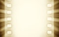 Cinema film strips with and projector light rays. Black and green Royalty Free Stock Photo