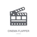 cinema flapper icon. Trendy cinema flapper logo concept on white