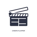 cinema flapper icon on white background. Simple element illustration from cinema concept