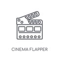 cinema flapper linear icon. Modern outline cinema flapper logo c