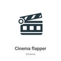 Cinema flapper vector icon on white background. Flat vector cinema flapper icon symbol sign from modern cinema collection for Royalty Free Stock Photo