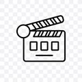 cinema flapper vector linear icon isolated on transparent background, cinema flapper transparency concept can be used for web and