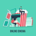 Cinema Flat Composition Royalty Free Stock Photo