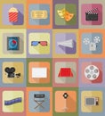 Cinema flat icons flat icons vector illustration